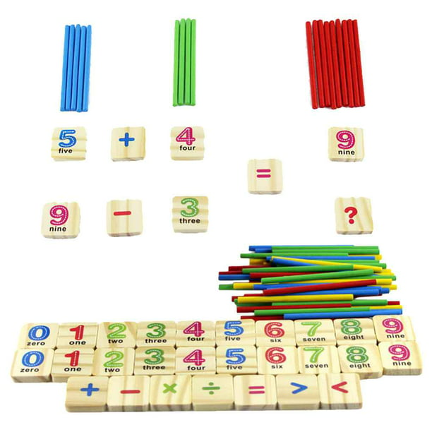 Baby Early Learning Wooden Numbers Stick Mathematics Counting Math Toys